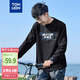 唐獅（TonLion）2025春男長(cháng)袖t恤男前胸大圖案潮印花圓領(lǐng)長(cháng)袖T恤 黑色 XL 
