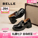百麗（Belle）七夕禮物舒適樂福鞋女2025春新商場同款通勤百搭鞋D7E1DAA5 黑色-跟高6CM 36 (230mm)