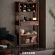 黑胡桃色實(shí)木博古架茶具茶室展示柜古董架書(shū)架客廳多寶辦公室架子 新西蘭松木【80*35*170】