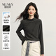 熙世界（sllsky）知性保暖半高領(lǐng)T恤打底衫秋冬新款通勤長(cháng)袖磨毛內搭上衣 煙霧灰 M