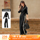 駱駝（CAMEL）立領(lǐng)健身女裝撞色修身兩件套運動(dòng)服 Y24CAWL6620 幻影黑 XL