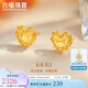 六福珠寶七夕禮物 足金愛(ài)心黃金耳釘女款時(shí)尚閃耀心形耳飾計價(jià) 約2.10克