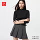優(yōu)衣庫女裝羅紋高領(lǐng)T恤/長袖小高領(lǐng)內(nèi)搭25秋冬新款479588 09 黑色 M /160/84A