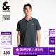 杰克·瓊斯（JACK&JONES） 潮百搭時(shí)尚商務(wù)休閑刺繡logo撞色螺紋翻領(lǐng)短袖上衣男裝225206010