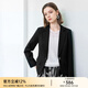 顏域通勤百搭西裝外套女2025早春新款簡(jiǎn)約職業(yè)裝氣質(zhì)黑白正肩西服 黑色 XL