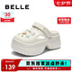 百麗厚底洞洞鞋女24夏外穿拖鞋B2577BH4 米色 36