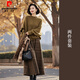 皮爾卡丹（pierre cardin）韓系chic別致松弛感穿搭綠色毛衣半身裙冬季套裝女款2025新款 兩件套裝 XL