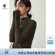 范思藍恩范思藍恩204303半高領(lǐng)打底衫女秋冬百搭修身針織上衣緊身內搭毛衣 深咖色  XL