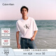 Calvin KleinJeans25春夏男女情侶休閑ck字母純棉落肩袖寬松短袖T恤4RAB823