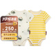 Milkbarn【2件裝】嬰兒哈衣新生兒包屁衣夏季爬服純棉短袖薄款 白沙蟹蟹-蛋黃條紋 73cm (6-12m)