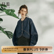 日著原創(chuàng)設(shè)計(jì)女裝2025秋季小個(gè)子寬松新復(fù)古回潮圓領(lǐng)套色牛仔短外套 影藍(lán) M