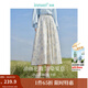 茵曼（INMAN）亞麻歐若風(fēng)薄款植物碎花半身裙女裝2025年夏季新品a字中長(cháng)傘裙子 白底藍花 M