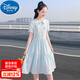 迪士尼（Disney）女童連衣裙夏季初中生洋氣純棉2025新款學院風女大童裙子女孩夏裝 21313(防透棉)藍色連衣裙 175 165/L (95-110斤)