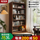 青櫨書(shū)架置物架立式落地一體靠墻全實(shí)木書(shū)柜客廳學(xué)生家用收納柜儲物柜 包安裝送上門(mén)-80cm-承重400斤 加厚15mm層板-圓潤邊角防磕碰