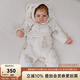 OAK FAMILY 新生兒夾棉連體衣寶寶冬裝棉衣爬服百天連體嬰兒衣服 【斜襟連帽】奶油兔 59cm （推薦1~3個(gè)月）