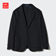 優(yōu)衣庫童裝男童女童針織西裝外套禮服校服鋼琴演出服25新款478240 09 黑色 160