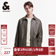 杰克·瓊斯（JACK&JONES）男裝春秋寬松皮衣舒適簡(jiǎn)約時(shí)尚純色潮流休閑外套短款上衣PU夾克男 E08 橄欖綠 版型偏大，卡碼拍小 M 175