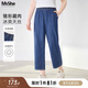 MsShe【冰爽天絲牛仔褲】大碼女裝2025夏季胖mm顯瘦錐形九分褲子 牛仔中藍色現貨 2XL
