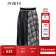 PORTS寶姿春夏新品半身裙百褶裙LM8S028MPT031 黑色印花 M (6)