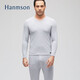 瀚明欣（Hanmson）男士秋衣秋褲套裝本命年純棉薄款春秋打底保暖內衣透氣棉毛衫線(xiàn)褲 05灰色 2XL 180/105