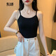 別語(yǔ) 黑色吊帶背心女夏季新款內搭外穿運動(dòng)美背秋冬打底無(wú)袖短款上衣 黑色【細吊帶】 L (96-106斤)