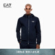 EMPORIO ARMANI/阿瑪尼官方旗艦EA7/男加絨拉鏈開衫連帽衛(wèi)衣夾克外套秋季 【合身版重磅】藏藍(lán)色 L  (推薦：150-165斤)