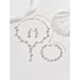 簡(jiǎn)約精致爪鏈項鏈耳環(huán)手鏈套裝珍珠鎖骨鏈晚宴禮服配飾 483+747水鉆項鏈+耳釘+手鏈套裝