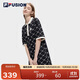 FILA FUSION斐樂(lè )官方潮牌女子連衣裙2024夏季透氣時(shí)尚寬松POLO領(lǐng)連身裙女裝