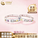 中國黃金（CHINA GOLD）貓狗銀情侶戒指對戒男女求訂結婚戒生日情人節生日禮物送女友老婆 925銀貓狗情侶戒指-一對【品牌禮盒】