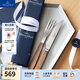 德國唯寶（Villeroy&Boch）德克薩斯系列 胡桃木手柄不銹鋼雙面西餐刀叉 牛排刀叉 刀叉套裝