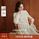 茵曼（INMAN）打底衫女士長(cháng)袖T恤圓領(lǐng)洋氣內搭白色上衣 珍珠白 S