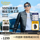 卡賓（CABBEEN）【明星同款】羊皮革真皮夾克男2025秋冬新款工裝翻領(lǐng)機車(chē)皮衣外套 煤黑色01 L /175/50