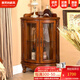 賽梵納（savannah furniture）歐式墻角柜 扇形儲物柜 實(shí)木酒柜茶水柜 整裝發(fā)貨美式櫻桃色 櫻桃色（60*60*120CM）