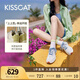 KISSCAT接吻貓舒適女鞋德訓(xùn)鞋白鹿同款曲奇24年秋冬厚底休閑阿甘鞋女 上上簽 36
