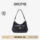 GROTTO個(gè)樂經(jīng)典迷你hobo植鞣綿羊皮輕便單肩斜挎小軟包七夕禮物 經(jīng)典黑（金標(biāo)MINI） MINI