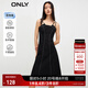 ONLY收腰氣質(zhì)休閑短裙牛仔吊帶連衣裙女|123342002 J1Z 黑色牛仔提花印花 M 165/84A