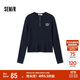 森馬（Semir）毛衣女冬季短款半開襟刺繡修身套頭衫女生風(fēng)顯瘦上衣107724107001