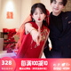 泰勒馬丁紅色旗袍新娘敬酒服2025新款新中式結(jié)婚訂婚回門(mén)禮服出閣服嫁衣 DF101 S