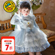 G.DUCKKIDS小黃鴨艾莎公主裙女童連衣裙春秋冬愛(ài)莎兒童裙子女孩洛麗塔禮服裙 單裙+頭紗 110 建議4~5歲【100-110cm】cm