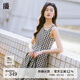 播格子連衣裙女商場(chǎng)同款2024春夏新款氣質(zhì)優(yōu)雅吊帶長(cháng)裙BDR1LD0054 K41玄黑格 黑格 M