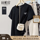絲柏舍休閑T恤2025夏裝新款女裝蝴蝶結刺繡圓領(lǐng)顯瘦簡(jiǎn)約上衣