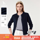哈吉斯（HAZZYS）女裝 春季女士外套【PHIZ系列】內(nèi)搭外穿簡約針織開衫女 藏青色NV L (165/88A 40)