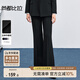尚都比拉商務(wù)通勤黑色休閑褲女春裝修身顯瘦西褲通勤西服長褲 黑色  M 