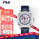斐樂(lè )（FILA）手表機械風(fēng)鏤空潮流男款學(xué)生送男友夜光腕表 白藍6551-002