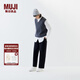 無印良品（MUJI）女式 針織 V領(lǐng) 背心 馬甲 針織衫 25年春季  BA1Q2A5S 深灰色 M （160/84A）