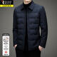 啄木鳥(niǎo)羽絨服男士2025冬季新款爸爸裝翻領(lǐng)保暖輕薄商務(wù)休閑男款羽絨外套 G2210藏青色 XL (180) 約140-155斤