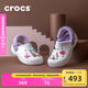 卡駱馳crocs秋冬新品休閑鞋秋冬洞洞鞋貝雅暖絨暖棉|206633 白/淡紫 -577(建議買大一碼) 36 /37(220mm)