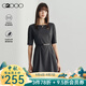 G2000【肌理感】女裝2025春夏商場(chǎng)同款舒適彈性腰帶五分袖連衣裙【G2】 提花-深灰色A字型36寸 S /34