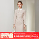 經(jīng)典故事（JANE STORY）經(jīng)典故事小香風(fēng)連衣裙女秋季2025新款質(zhì)感釘珠高級感法式氣質(zhì)長裙 杏色 XL