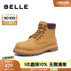 百麗（Belle）復(fù)古大黃靴男商場同戶外休閑工裝靴馬丁靴8BS01DD3 黃色-毛里 38 (240mm)